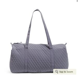 Vera Bradley Large Traveler Duffel Bag Microfiber Carbon Gray NWT